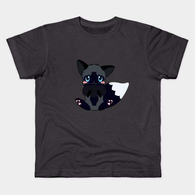 Cute Little Silver Fox Kids T-Shirt by Kirion